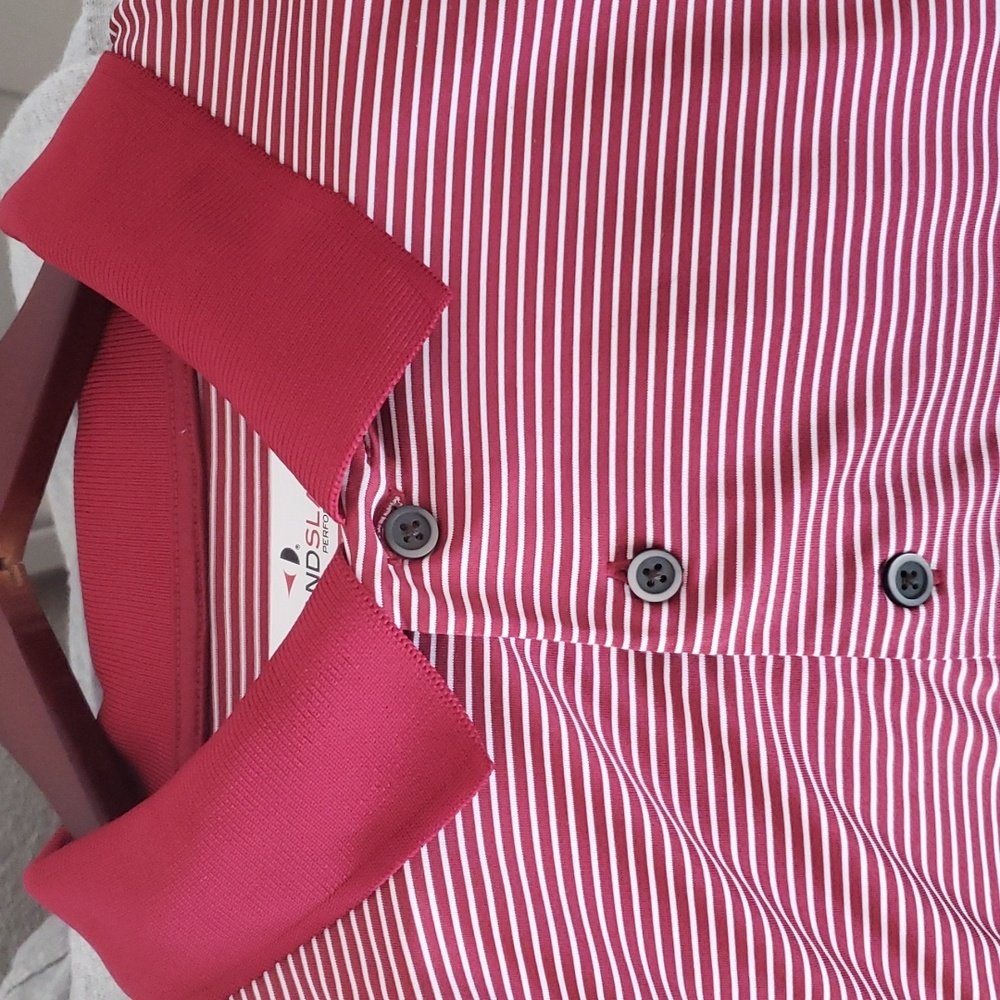 Men's Red white striped Grand Slam XL  Golf Polo all activities. New no tags